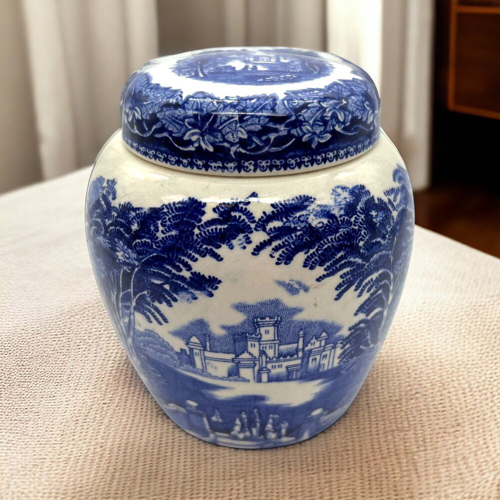 Vintage Mason's Ironstone Vista England, Ginger Jar Blue Transfer 1891-1919